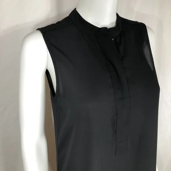 Forever 21 Black High Low Sleeveless Shirt Dress - Picture 2 of 7